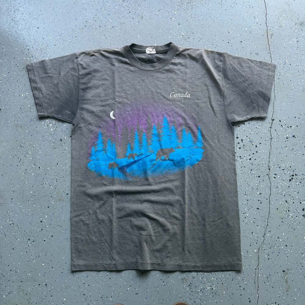 Vintage 1990s Canadian Design Inc. Bear Forest T-Shirt - Picture 7 of 8